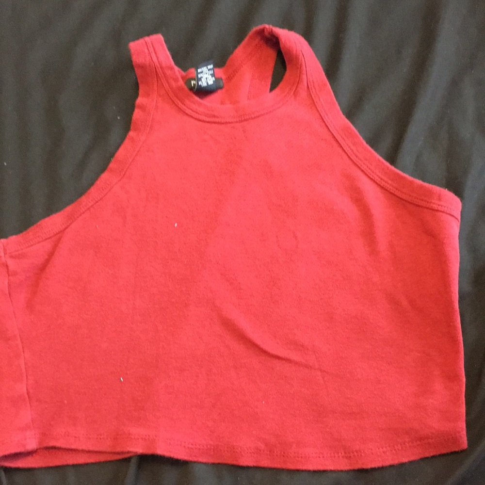 red/maroon crop top